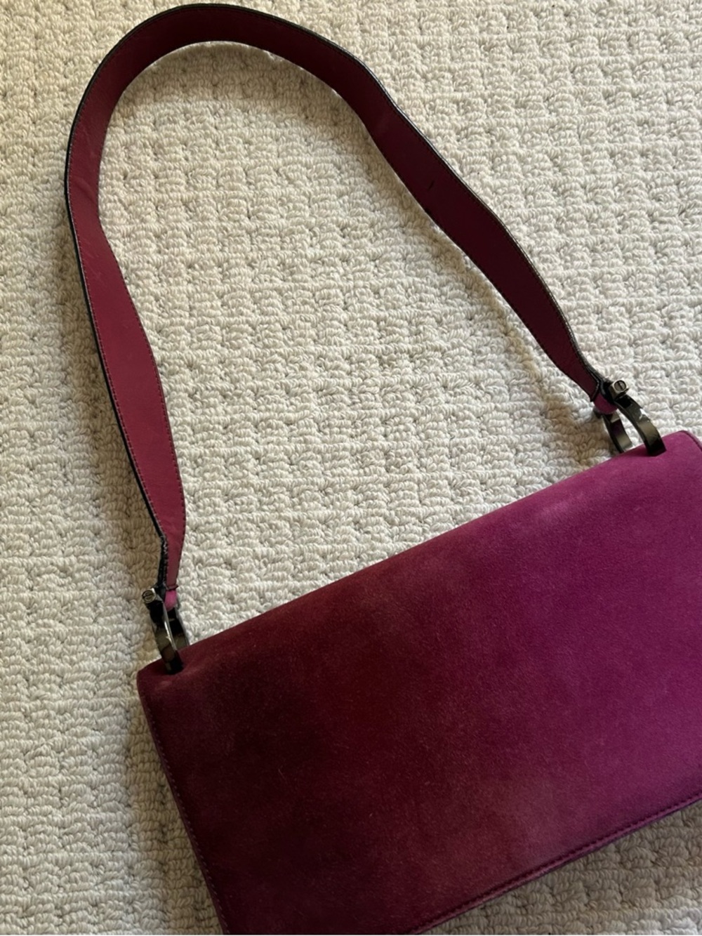 Ferragamo Plum ombrè suede shoulder bag-Vintage '90's - Picture 7 of 7